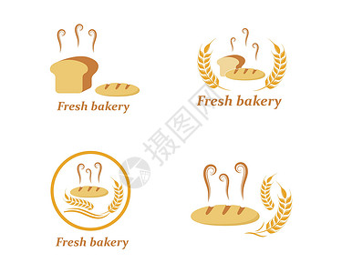 巧克力奶油面包面包店徽标矢量图蛋糕派对巧克力营养烘烤面粉美食奶油糕点烹饪设计图片