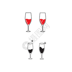 葡萄酒标识葡萄酒标志模板矢量符号杯子酒杯酒厂酒吧酒精标识白色食物红色菜单设计图片