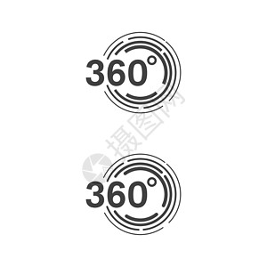 线性数字360 圈矢量图标设计它制作图案标识模拟几何学虚拟现实相机全景游戏界面旅游圆形设计图片