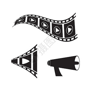 电影标识电影矢量设计它制作图案相机视频艺术插图卷轴生产娱乐摄影运动服务设计图片