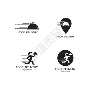 餐厅送餐宣传送餐标志模板设计送货插图船运标识菜单餐饮摩托车盒子食物运输设计图片