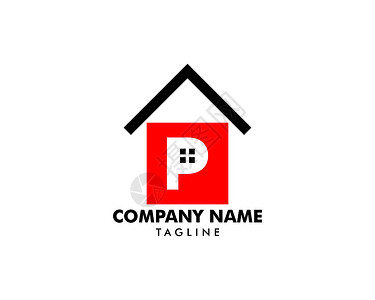 公司主页主页首字母 P 标志设计公寓建筑学身份插图公司财产网络推广商业营销设计图片