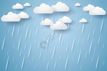雨矢量图矢量图雨背景雨季纸艺术万科设计图片