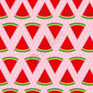 抽象自然夏天背景用西瓜 矢量插图标签绿色零售花园蔬菜种子水果红色墙纸营养设计图片