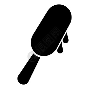 棒棒糖图标冰棒冰棍冰淇淋棒图标黑色矢量插图平面样式图像设计图片