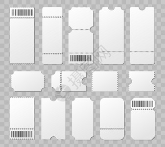 票券空白票样机模板 电影彩票逼真的空白票 矢量空传单节日音乐会收据邀请函卡片价格贵宾徽章品牌标签设计图片