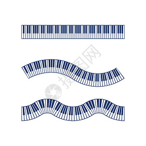 器乐钢琴音乐图标矢量插图设计曲调乐器娱乐韵律键盘音符旋律体积工作室夹子设计图片
