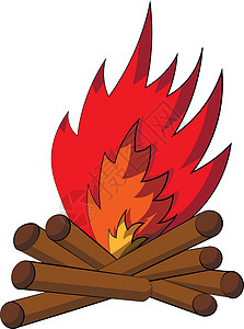 年夜饭火热预定元素单元素篝火 在科罗拉多画插图设计图片