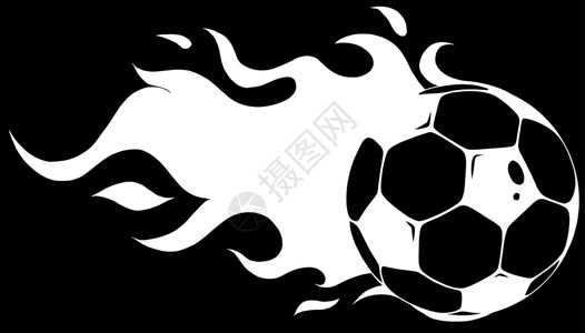 矢量孤立的足球 在黑色背景足球 bal 的矢量轮廓设计图片