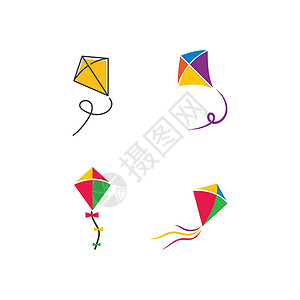 虚线风筝标识风筝插图标志 vecto自由玩具孩子场地假期游戏孩子们爱好天空跑步设计图片