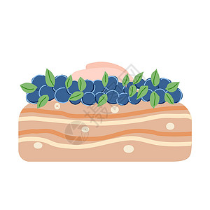 可口蓝莓一块蓝莓海绵蛋糕设计图片