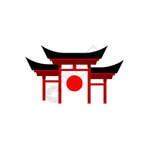 日本东京神社门日本矢量图标设计它制作图案神道文化建筑学旅行国家纪念碑艺术旅游建筑日落设计图片