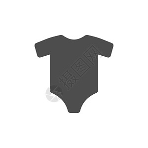 婴儿衬衣 婴儿泳装 平板设计 矢量插图绘画棉布套装推广身体衬衫打印睡衣衣服白色背景图片