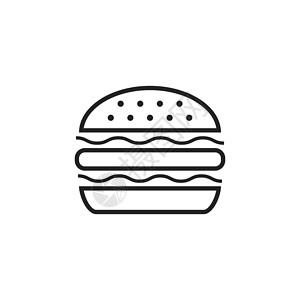 汉堡图汉堡快餐平面矢量图标 汉堡符号标志图沙拉午餐牛肉营养白色面包美食小吃黑色包子设计图片