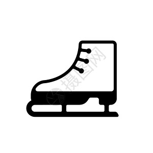 鞋带它制作图案滑冰滑冰鞋矢量图标设计图片