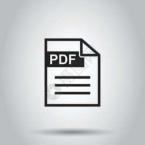 文档设计PDF 下载矢量图标 商业营销互联网概念的简单平面象形图 灰色背景上的矢量图标签网站网络钥匙插图黑色白色报纸按钮格式设计图片