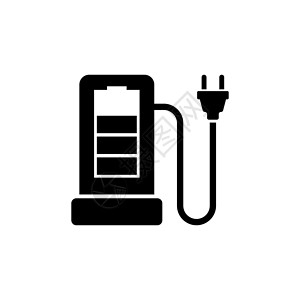 充电器图标电动汽车平面矢量 Ico 充电站设计图片