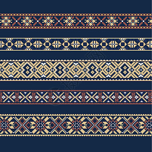 努沙杜瓦蓝色和棕色的民族装饰背景边界民间刺绣横幅织物插图唱歌打印艺术国家设计图片