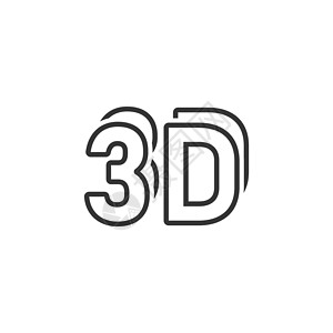 平面样式的 3d 文本图标 孤立在白色背景上的词向量图解 立体技术经营理念反射光学中风立体镜娱乐电影字体格式插图展示背景图片