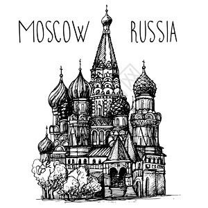 莫斯科 圣巴西尔大教堂 卡片游客天空宗教大教堂插图正方形中心城市旅行历史设计图片