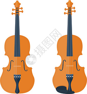 小提琴四重奏白色背景上孤立的 Violin 矢量插图设计图片