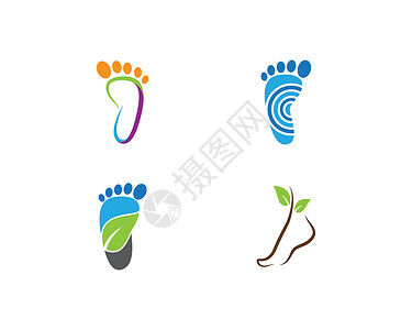 温泉设计脚治疗师标识矢量白色赤脚反射美容温泉修脚草本身体疗法女孩设计图片