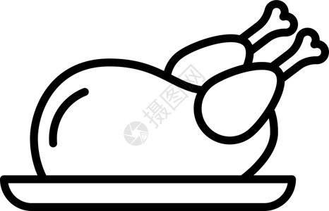 鸡肉火腿肠烤鸡蛋面条图标食品矢量设计图片