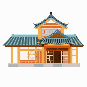 韩国传统建筑花屋是韩国住宅楼的一种传统型的建筑设计图片