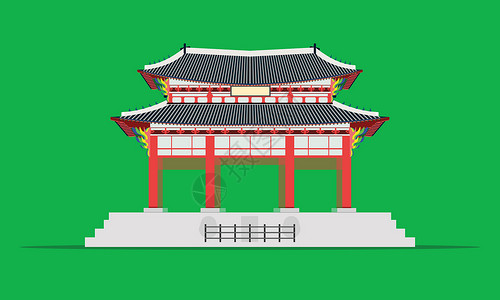 韩国旅游宫殿 位于韩国南汉城 Korea矢量示意图eps10设计图片