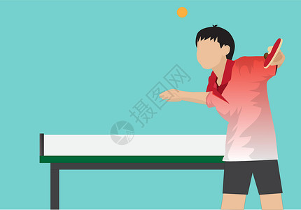 网球特写一个在桌球上练习网球的年轻男孩 扮演休闲活动 运动 友谊 团队建设 团队合作等想法乒乓玩家球拍男人商业挑战办公室游戏成人微笑设计图片