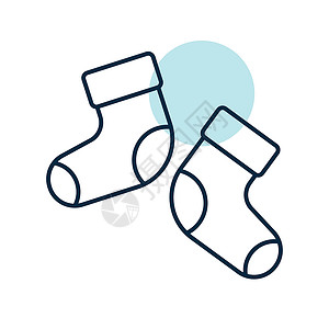 淋浴图标婴儿袜子受养婴儿的矢量图标玩具新生孩子幸福短袜靴子淋浴鞋类插图童年设计图片
