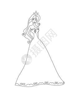 魔法公主彩色书籍 孤立插图设计图片
