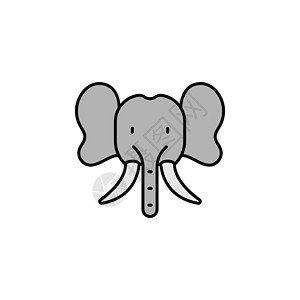 大象图标大象线图标 用于移动概念和网络应用程序插图的丛林元素 细线设计图片