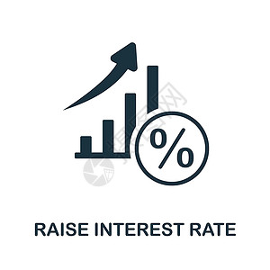 长不高提高利率图标 用于模板 网页设计和信息图形的单色简单提高利率图标设计图片