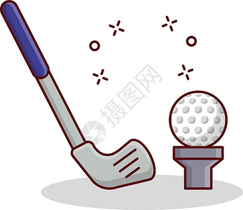 卡通高尔夫曲棍球锦标赛活动冠军黑色插图竞争运动高尔夫球闲暇联盟设计图片