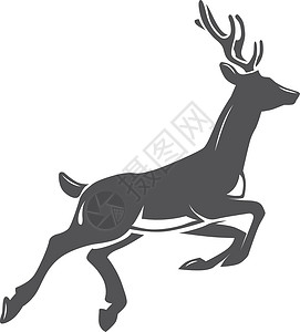 驼鹿正在运行的鹿图标设计图片