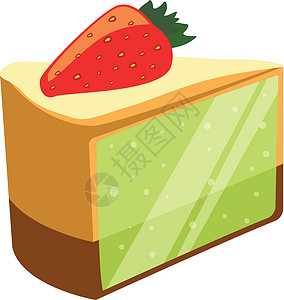 卡通草莓汁卡通蛋糕切片 水果甜点加草莓设计图片