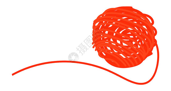 白色红色球倒影红线球 编织图标设计图片