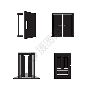 拘留门窗口图标房间插图建筑建造框架概念出口办公室入口建筑学设计图片