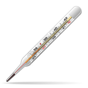 医疗温度计 测量人体温度的玻璃温度计 向量设计图片