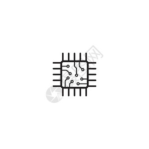 硅pu芯片图标互联网半导体电路母板电气白色电子科学数据处理器设计图片