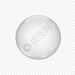 白色气泡背景在透明模板上隔离的3d玻璃球 用于设计设计图片