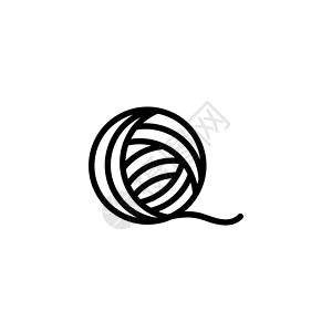 毛线球分割线针织毛线球 平面矢量图标说明 白色背景上的简单黑色符号 用于针织的纱球 用于 web 和移动 UI 元素的羊毛线标志设计模板设计图片