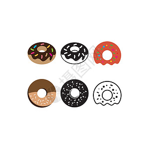 早餐面Donnut 标志糖果甜点收藏戒指小吃糕点餐厅卡通片插图咖啡店设计图片