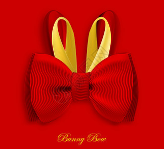 加拉兔子丝绸红弓背景图片