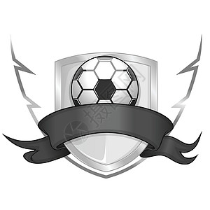 阿根廷足球队带丝带和足球球的盾牌设计图片