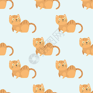 宠物猫猫无缝猫猫卡通图案设计图片