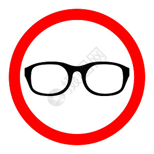 令牌没有眼镜图标 眼镜禁令图标 禁止戴眼镜 矢量图眼睛贴纸圆圈徽章圆形海豹太阳镜危险黑色网络设计图片