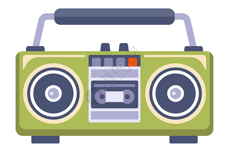 老收音机录音机80年代播放音乐设计图片