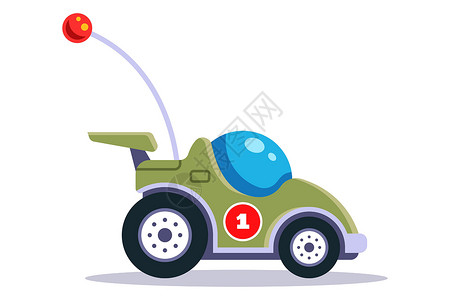 玩玩具小婴儿儿童车在无线电控制 天线机器设计图片